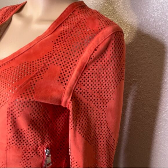 Urbancode Zipper Jacket With Bird Design on Back Orange US Size 4 UK Size 8 - Picture 3 of 16